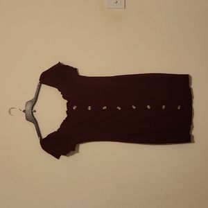 Burgundy mini dress